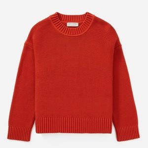 Everlane Link Stitch Crewneck Sweater in Rust XS